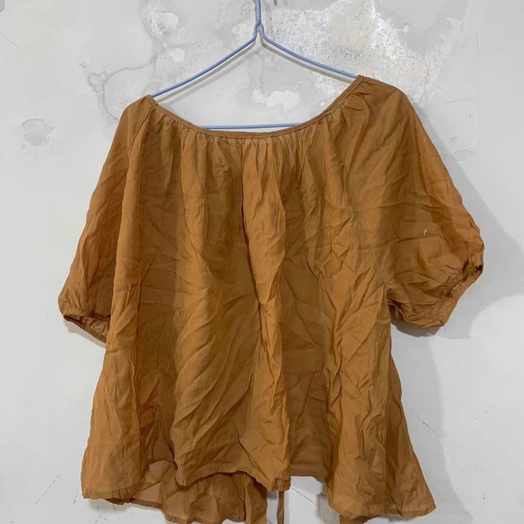 Chic Tan Blouse with Button Detail - Picture 2 of 2